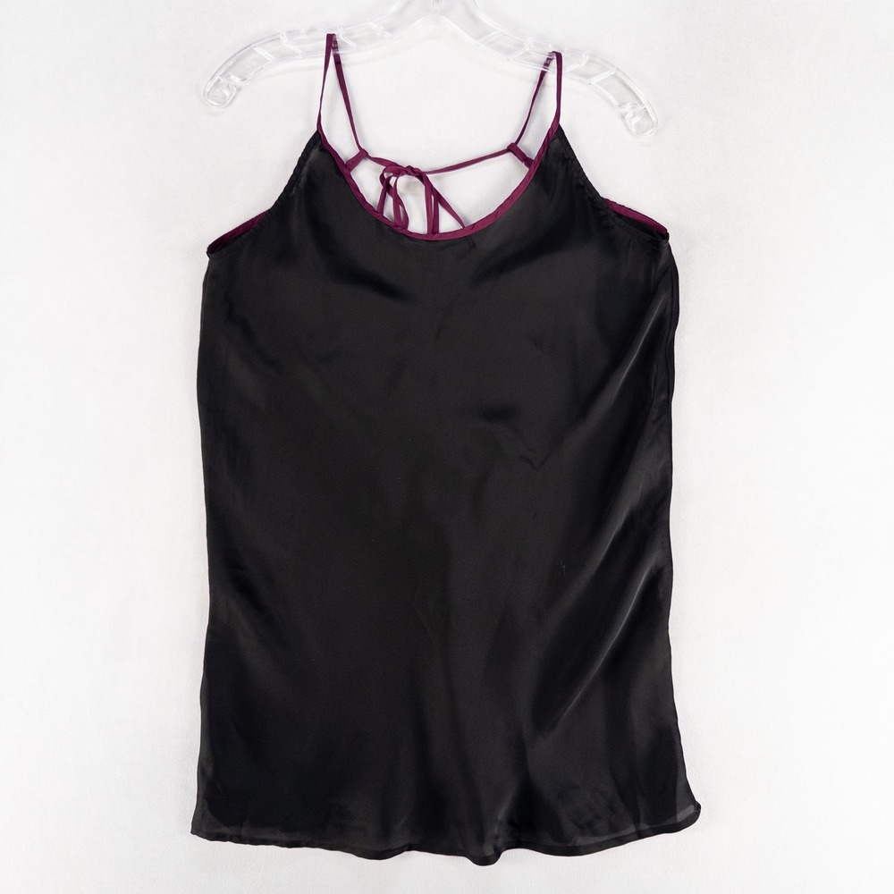 Intimately Free People Just What You Need Mini Slip XS Black Satin Tie Back